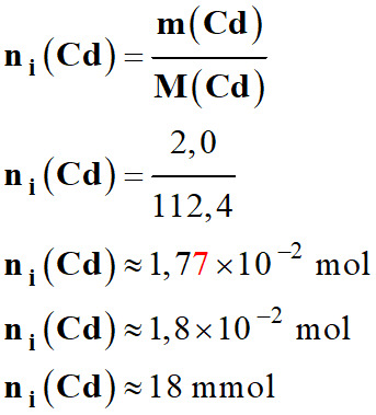 n i (Cd) = 18 mmol