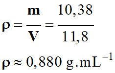 ro = 0,880 g / mL