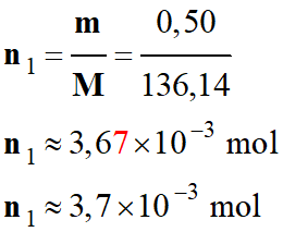 n1 = 3,7 E-3 mol