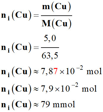 n i (Cu) = 79 mmol