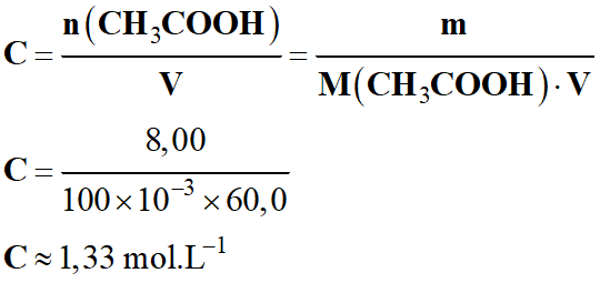 C = 1,33 mol / L