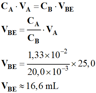 VBE = 16,6 mL