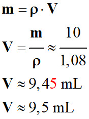 V = 9,5 mL