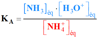 constante d'acidit de l'ion amlmonium