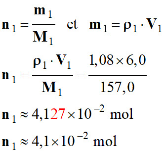 n1 = 4,1 E-2 mol