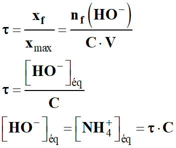 Taux d'avancement