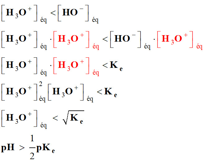 pH > 1/2 pKe