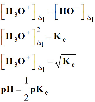 pH = 1/2 pKe