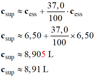 c sup = 8,91 L