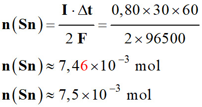 n (Sn) = 7,5 E-3 mol