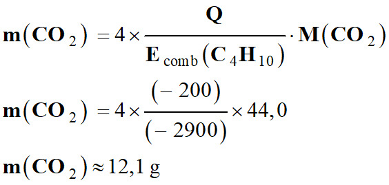 m (CO2) = 12,1 g