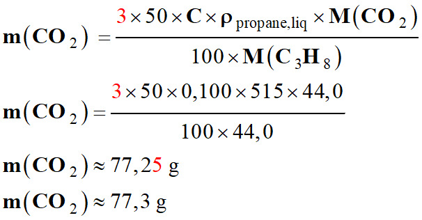 m (CO2) = 77,3 g