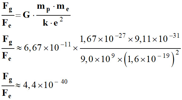 Fg / Fe = 4,4 E-40