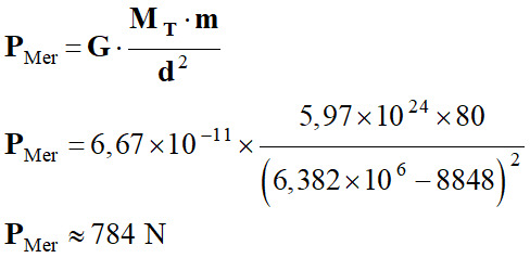 Pmer = 784 N