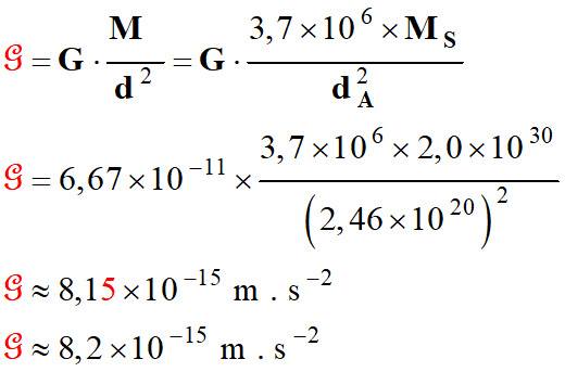 G = 8,2 E-15 m / s