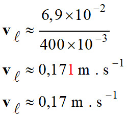 vl = 0,17 m / s