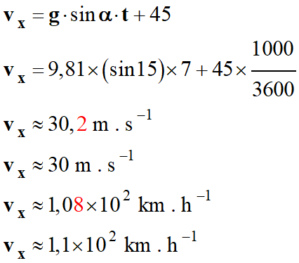 vx = 30 m / s