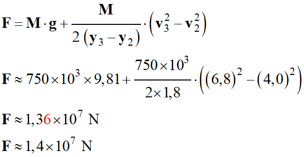 F = 1,7 E7 N