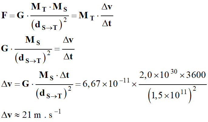 delta v = 21 m / s