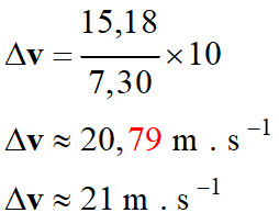 dela v = 21 m / s