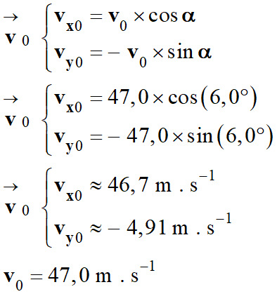 vo = 47 m / s