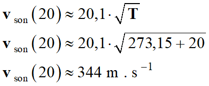 vson (20) = 344 m / s