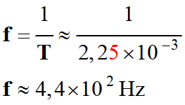 f = 4,4 E2 Hz