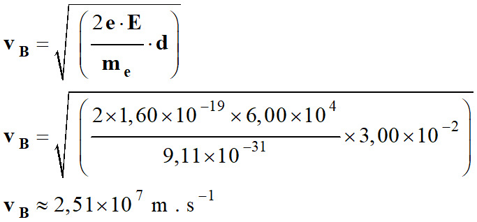 vB = 2,51 E7 m / s