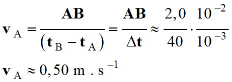 vA = 0,50 m / s