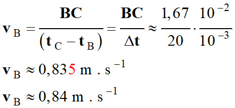 vB = 0,84 m / s