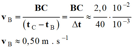 vB = 0,50 m / s