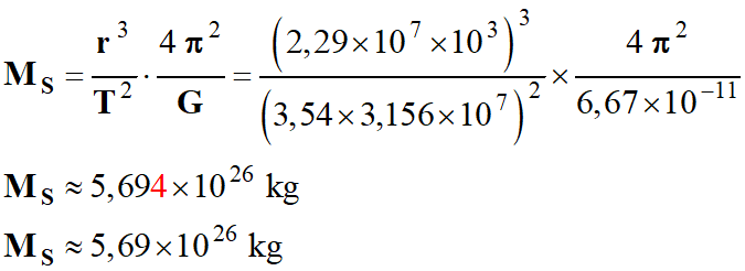 MS = 5,69 E26 kg