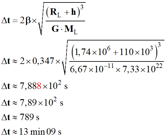 delta t = 13 min 9 s