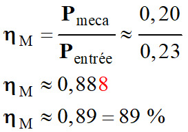 rendement : 89 %