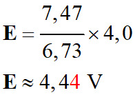 E = 4,44 V