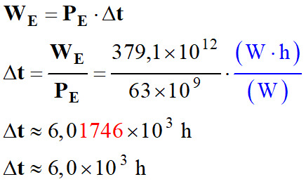 delta t = 6,0 E3 h