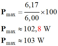 Pmax = 103 W