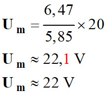 Um = 22 V