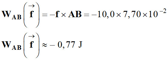 W AB = - 0,77 J