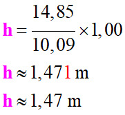 h = 1,47 m