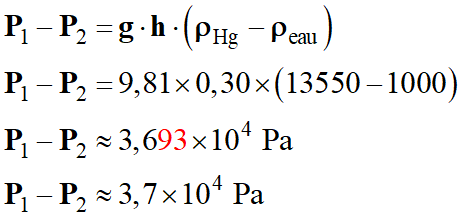 P1 - P2 = 3,7 E4 Pa