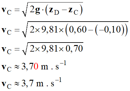 vC = 3,7 m / s