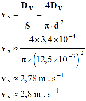 vS = 2,8 m / s