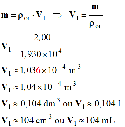 V1 = 104 mL