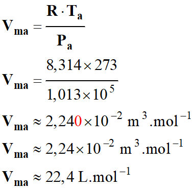 Vm = 22,4 L / mol