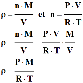 masse volumique ρ