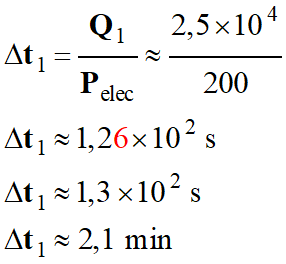 delta t1 = 2,1 min