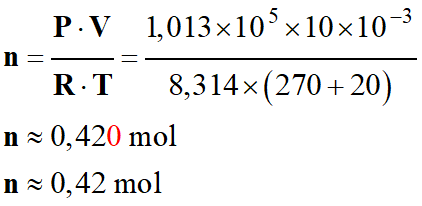 n = 0,42 mol