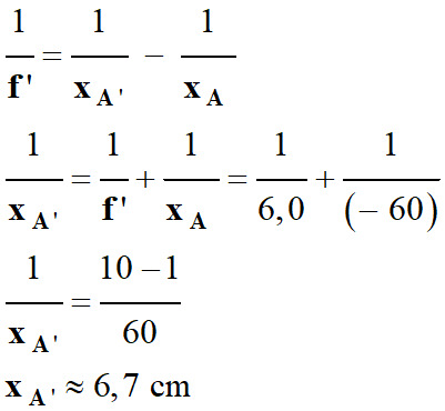 x A' = 6,7 cm