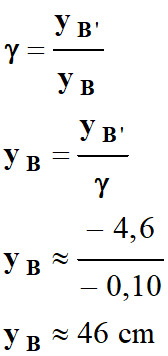 y B = 46 cm